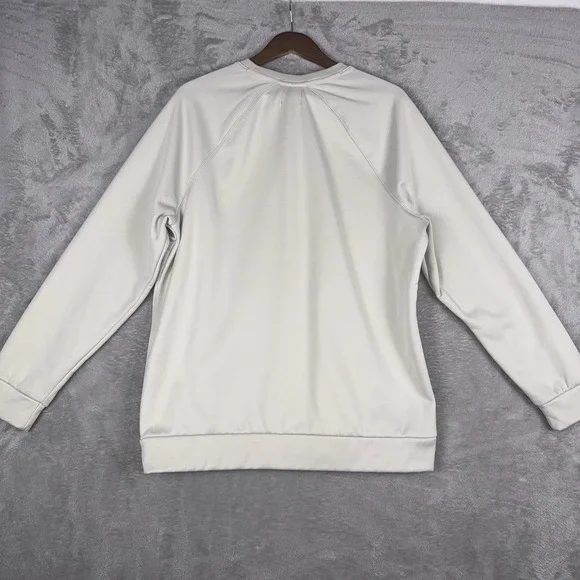 Hurley Sweatshirt Mens Large Cream Beige Crewneck Fleece Retro Surfer Pullover - Picture 8 of 10